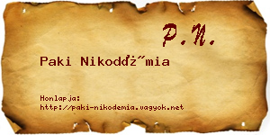 Paki Nikodémia névjegykártya